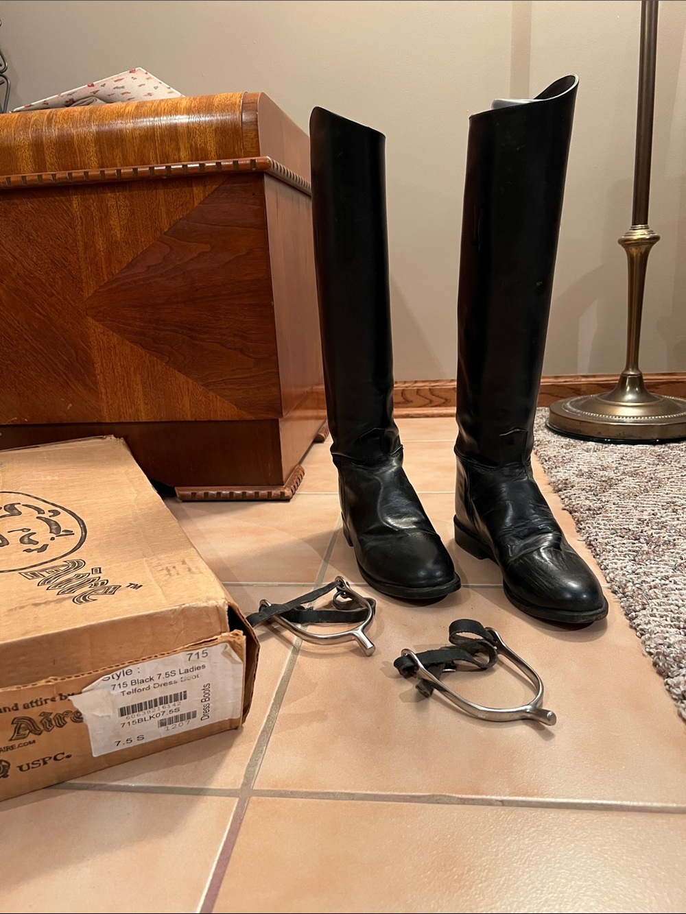 Black Over-the-Knee Leather Riding Boots